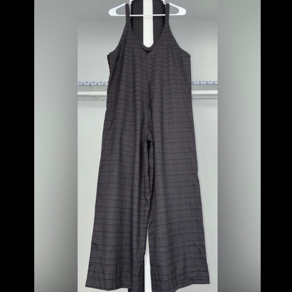 Hem & Thread - Plaid Wide-Leg Overalls - Picture 5 of 6